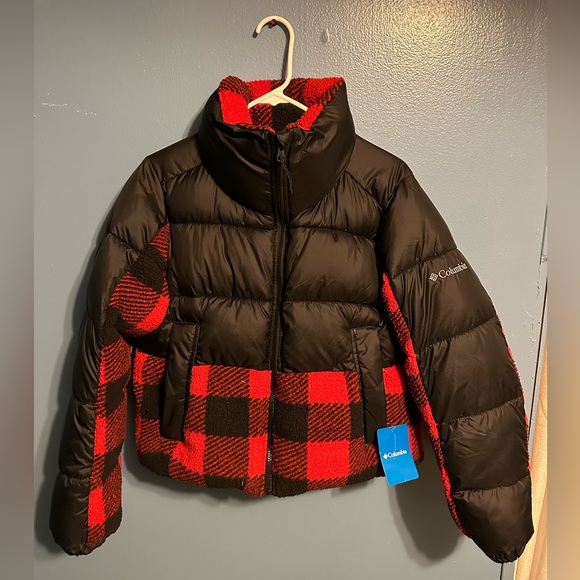 NWT Columbia Women’s Medium Leadbetter Point Sherpa Hybrid Cropped Puffer Jacket - Picture 6 of 7